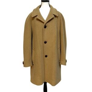 VTG Pendleton Wool Car Coat Mens 46 XL Camel Tan Made in USA 100% Virgin Wool